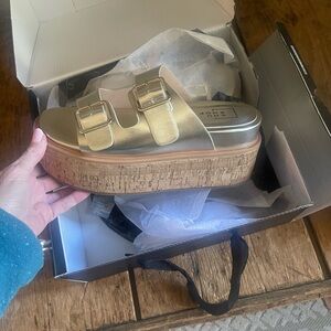 ShuShop Gold Platform Slides